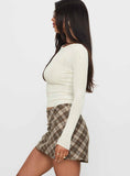 Point Of View Mini Skirt Brown Check