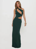 Diablo Cut Out Maxi Dress Forest Green
