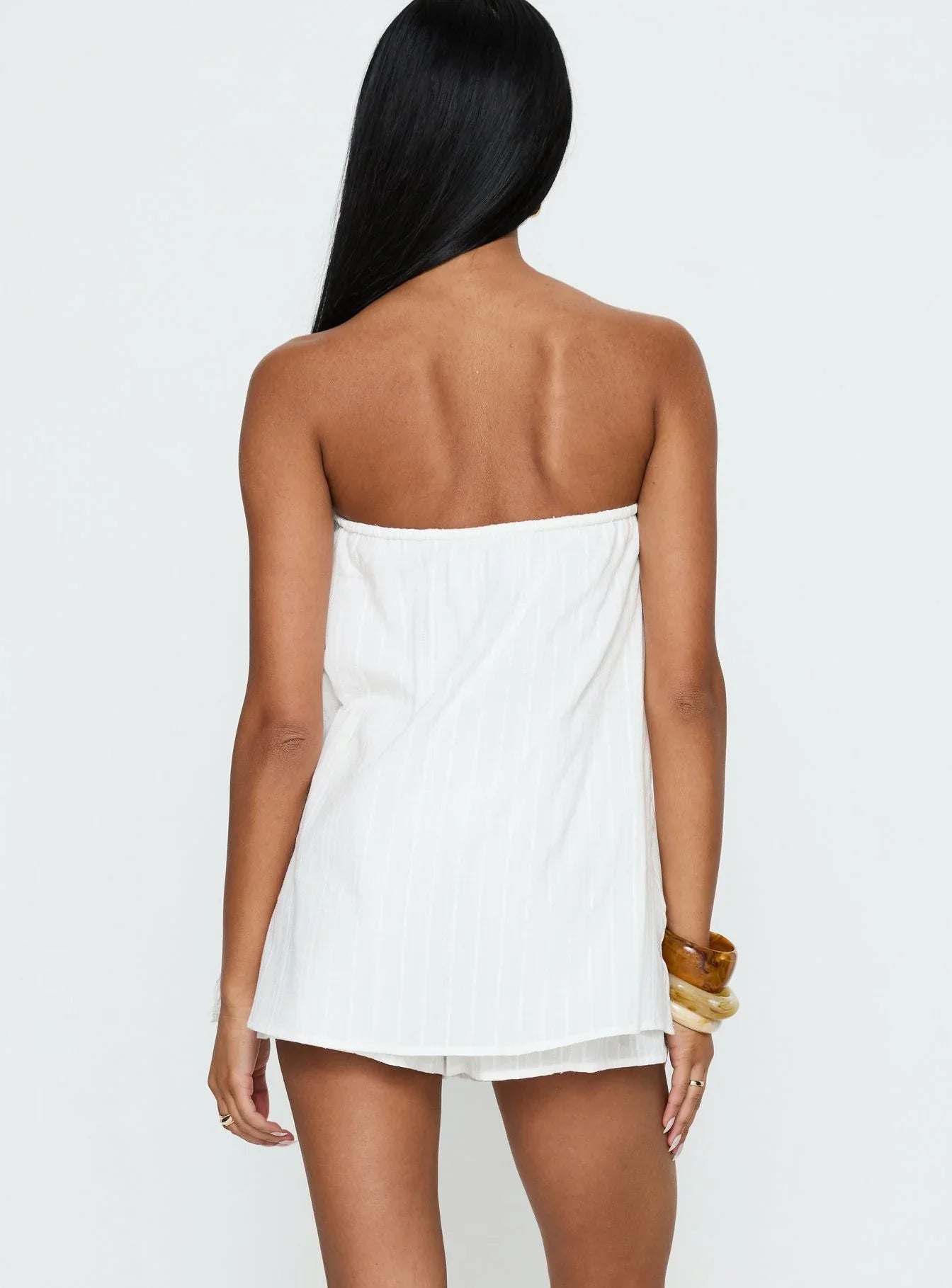 Isafelia Strapless Playsuit Off White