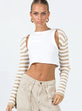 Aytan Bolero Sweater Beige White