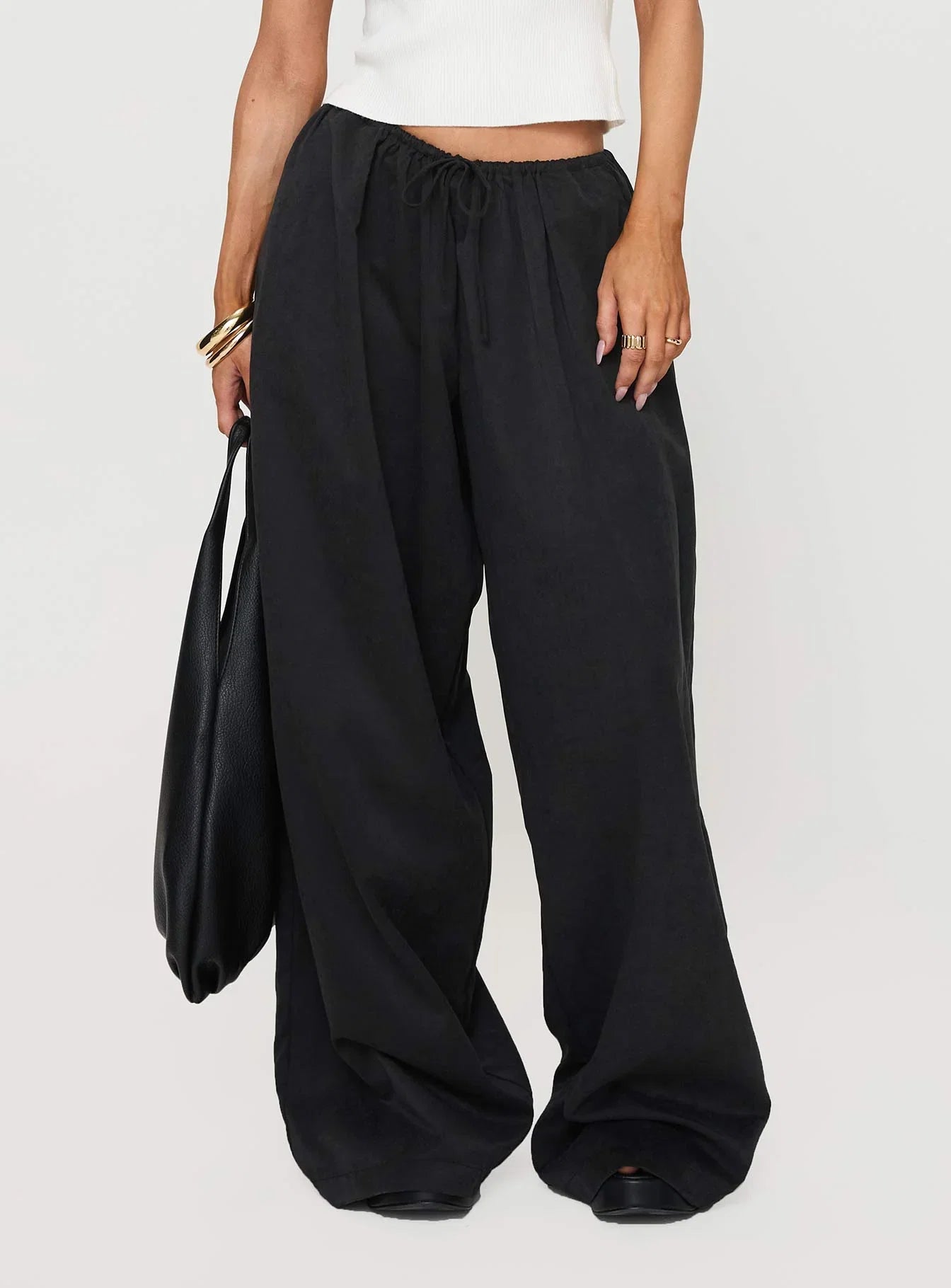 Bungala Oversized Relaxed Pants Black Petite