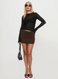Karley Low Waist Mini Skirt Chocolate