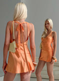 Kingslie Low Back Mini Dress Orange