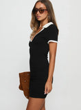 Suvi V Neck Jersey Mini Dress Black