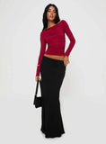 Spiller Off The Shoulder Top Burgundy