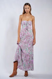 Selene Pink Paisley Floral Strapless Maxi Dress