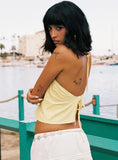Santorini Crush Bead Detail Top Lemon