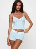 Lullabies Pointelle Sleep Shorts Blue