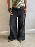 Naylor Mid Rise Wide Leg Jeans Grey Wash