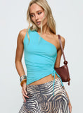 Orlana One Shoulder Top Blue