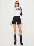 Lou Carpenter Denim Shorts Washed Black