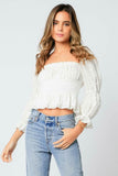 Tyler White Eyelet Puff Sleeve Top