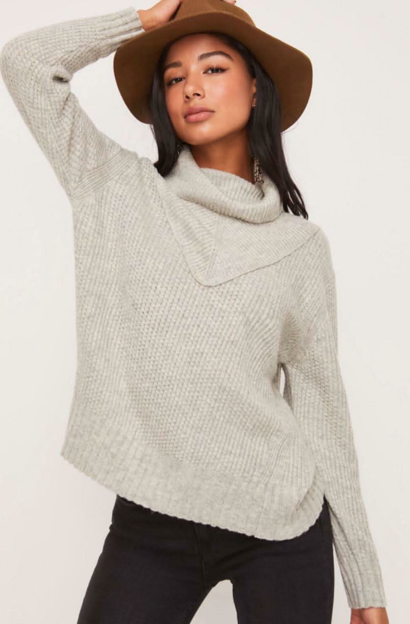 Joel Heather Grey Cowl Neck Sweater