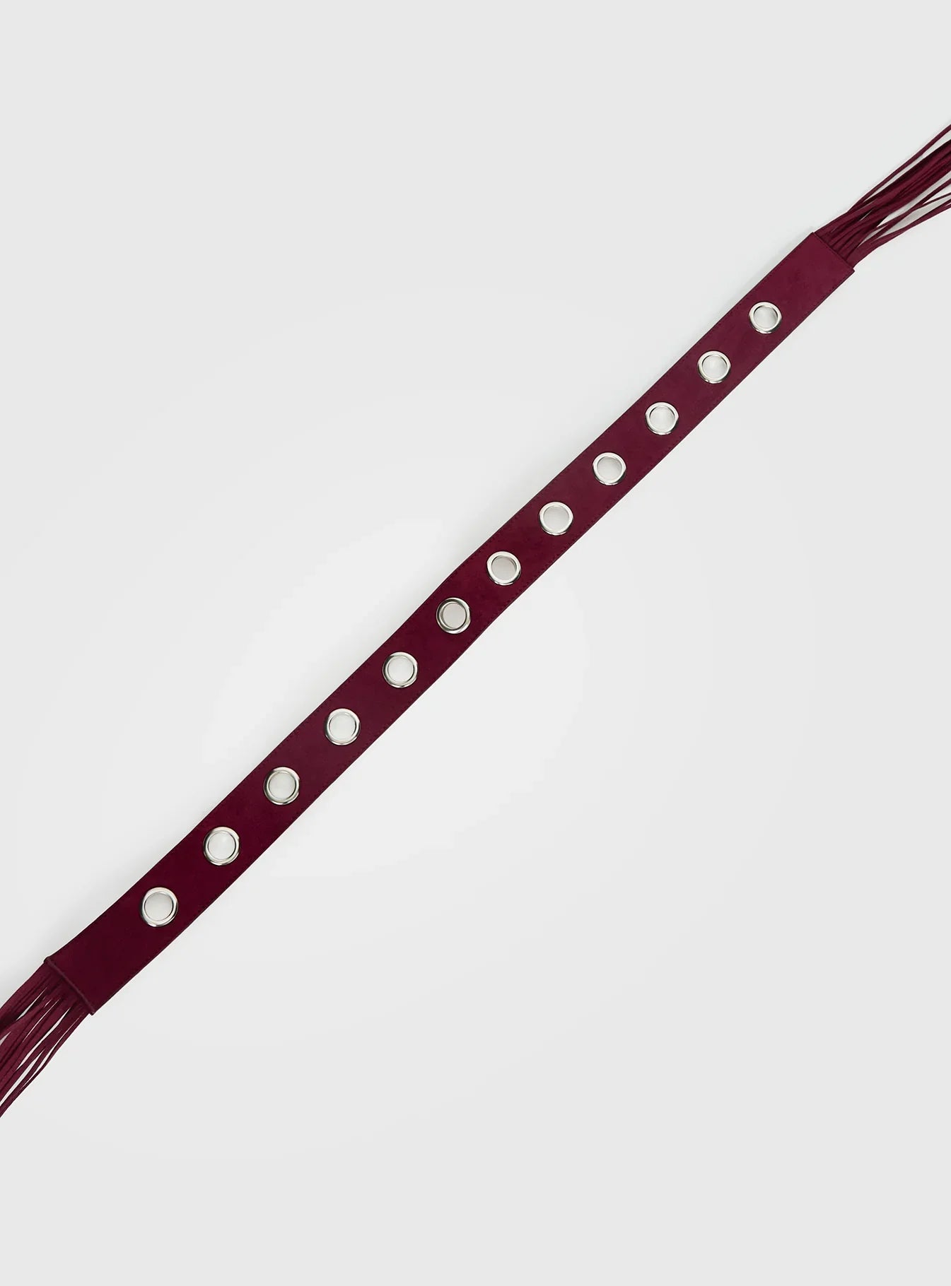 Maysie Faux Suede Tassel Belt Cherry
