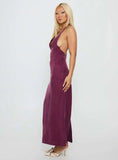 True Companion Halter Maxi Dress Berry