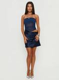 Elemental Strapless Mesh Mini Dress Navy