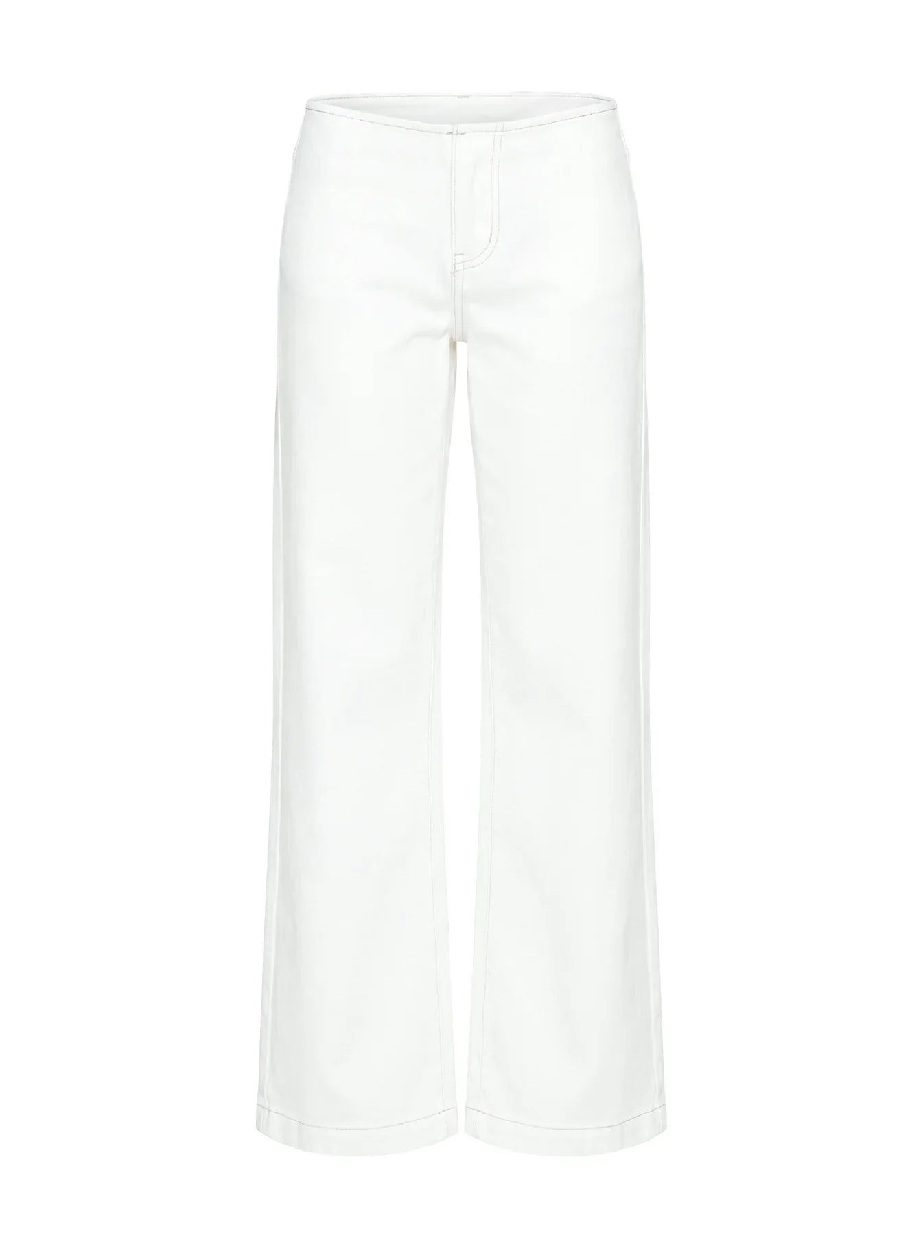 Buenos No Waist Low Rise Straight Leg Jeans White