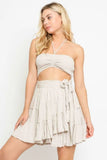 Mambo Cloud Grey Cutout Ruffle Dress
