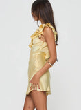 Butacup Frill Mini Dress Yellow