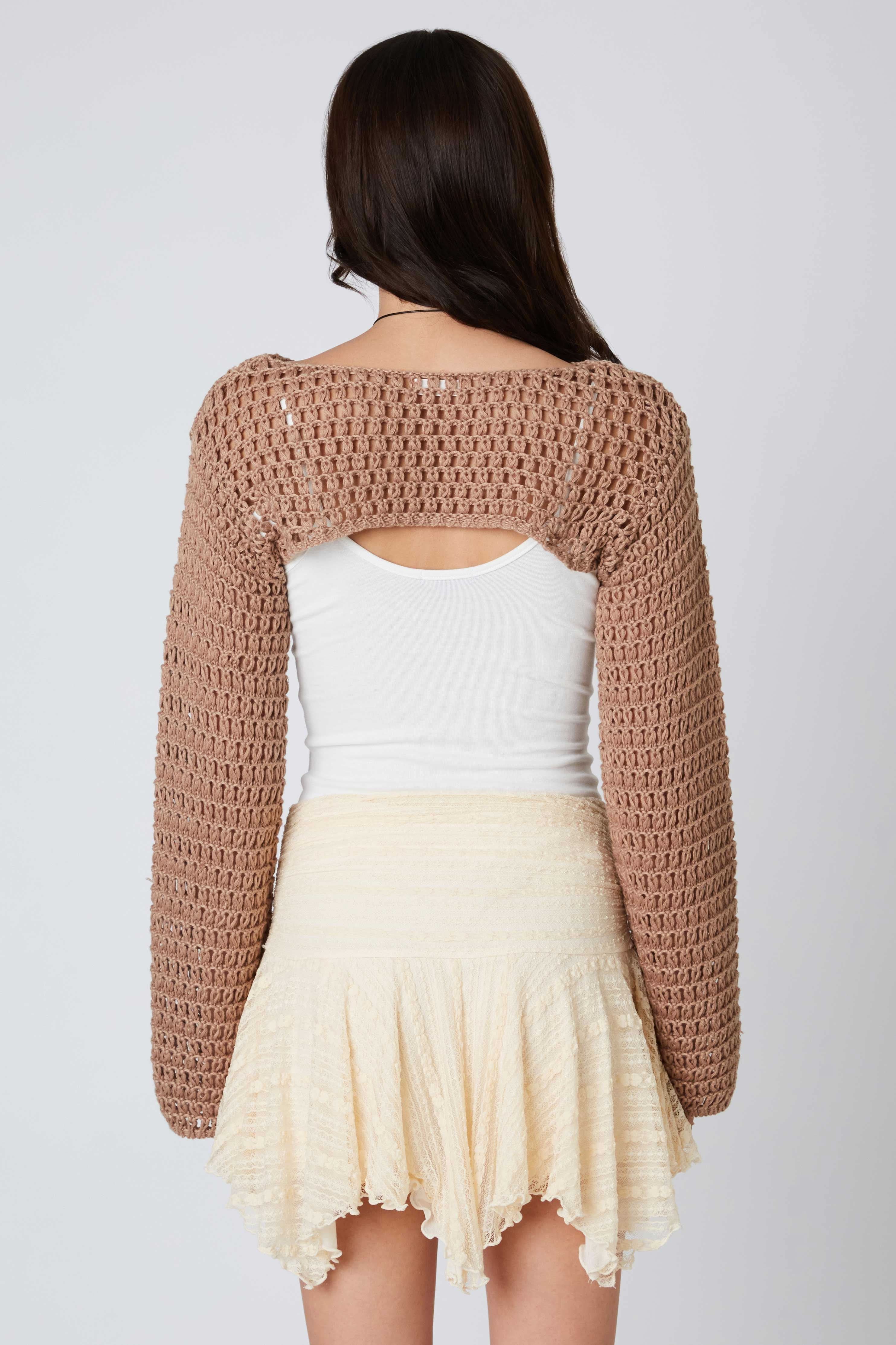 Savannah Mocha Crochet Shrug