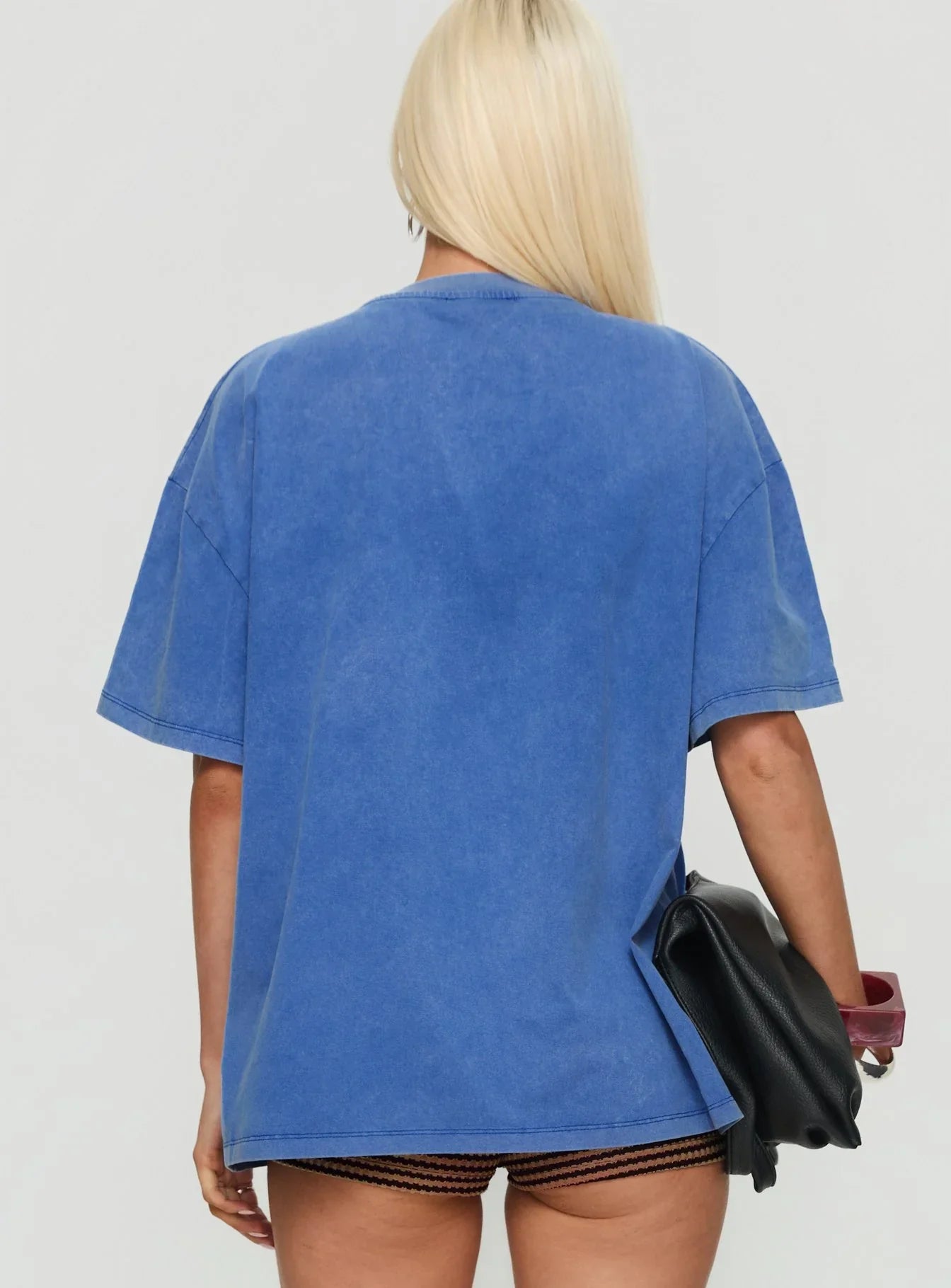 Linsay Oversized Graphic Tee Blue / Pomegranate