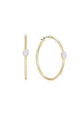 A Drop Of Opal 18k Gold Hoop Earrings