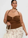 Isabetta Halter Top Chocolate Curve