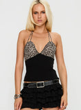 Different Level Top Leopard / Black