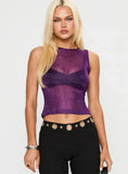 Perfect Mirage Sheer Top Plum
