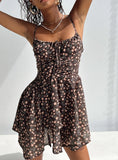 Barrett Mini Dress Brown Floral