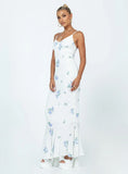 Sing Along Maxi Dress White Blue