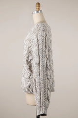 Willow Beige Oversized Cable Knit Sweater