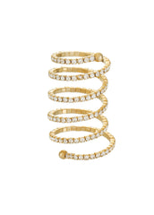 Ettika Spiral Down Crystal Gold Ring