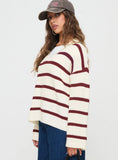 Forte Knit Sweater Red Cream