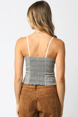 Kendall Grey Plaid Bustier Corset Top