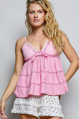 Kai Pink Babydoll Cami Top