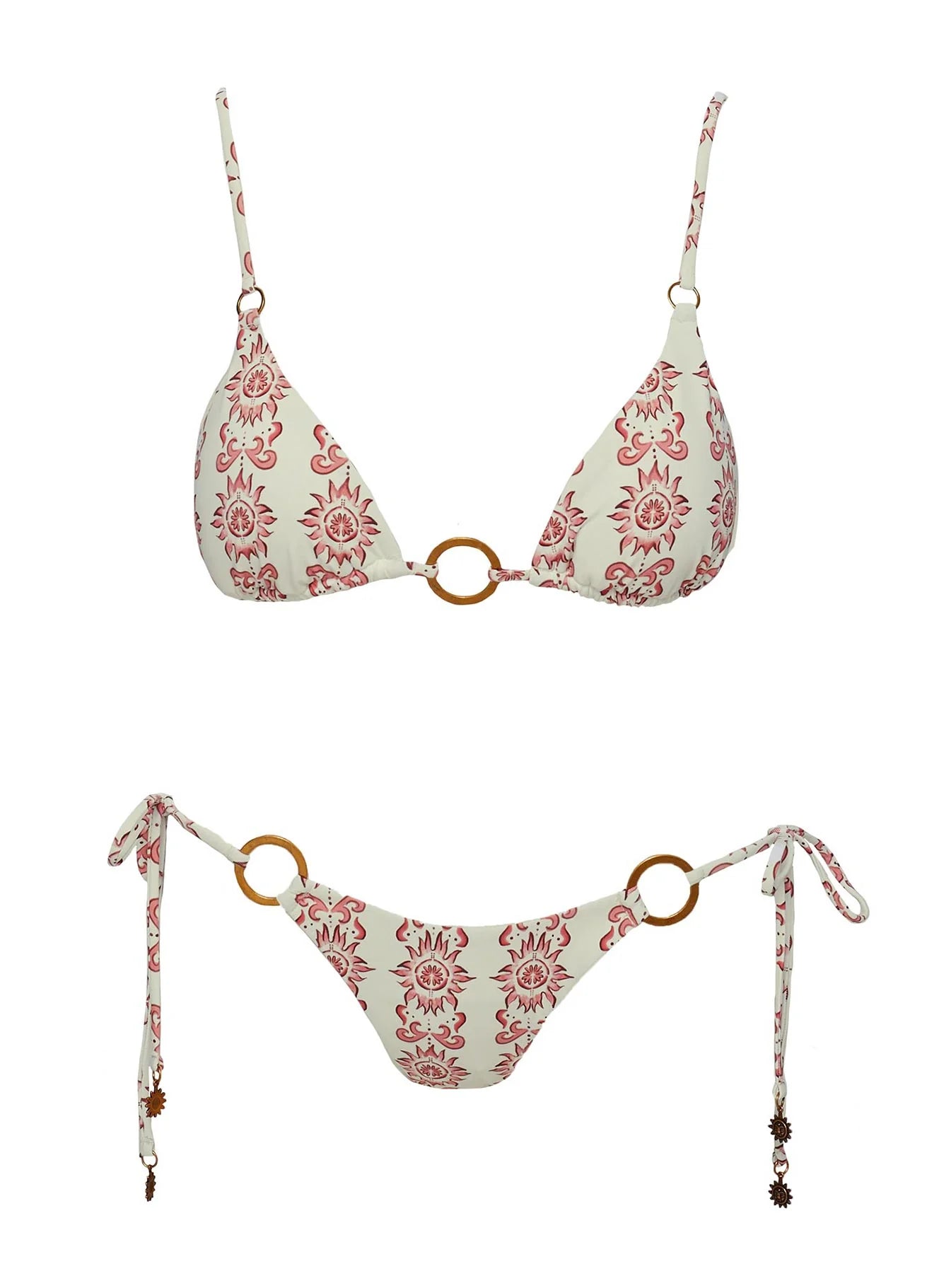 Ortzi Ring Tie Side Bottoms White Red