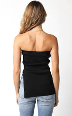 Lora Black Long Sweater Tube Top