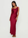 Silah Cowl Neck Maxi Dress Red