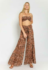 By The Shore Rust Retro Print Two Piece Jumpsuit