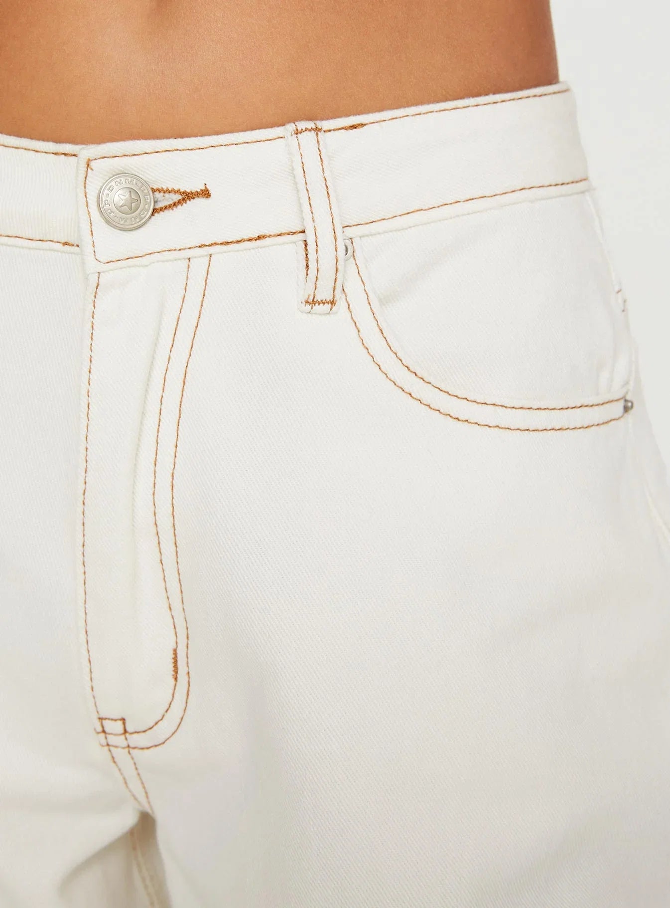 Naylor Mid Rise Wide Leg Jeans Cream Tall