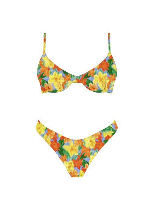 Maua Hawaii Yellow Floral Bikini