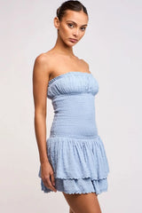 Lyla Blue Strapless Drop Waist Mini