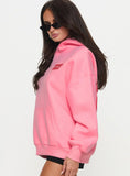 Princess Polly Hooded Sweatshirt Bubble Text Pink Red