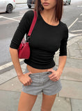 Elaia 3/4 Sleeve Top Black