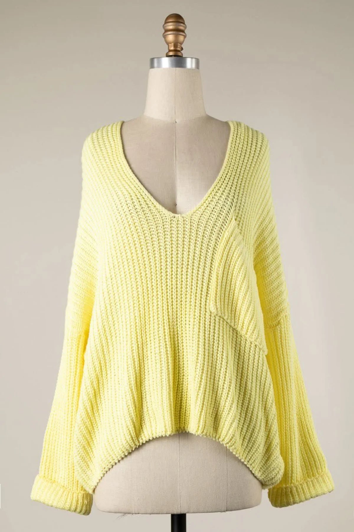 Brynn Yellow V Neck Sweater