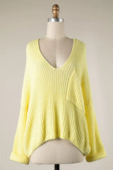 Brynn Yellow V Neck Sweater