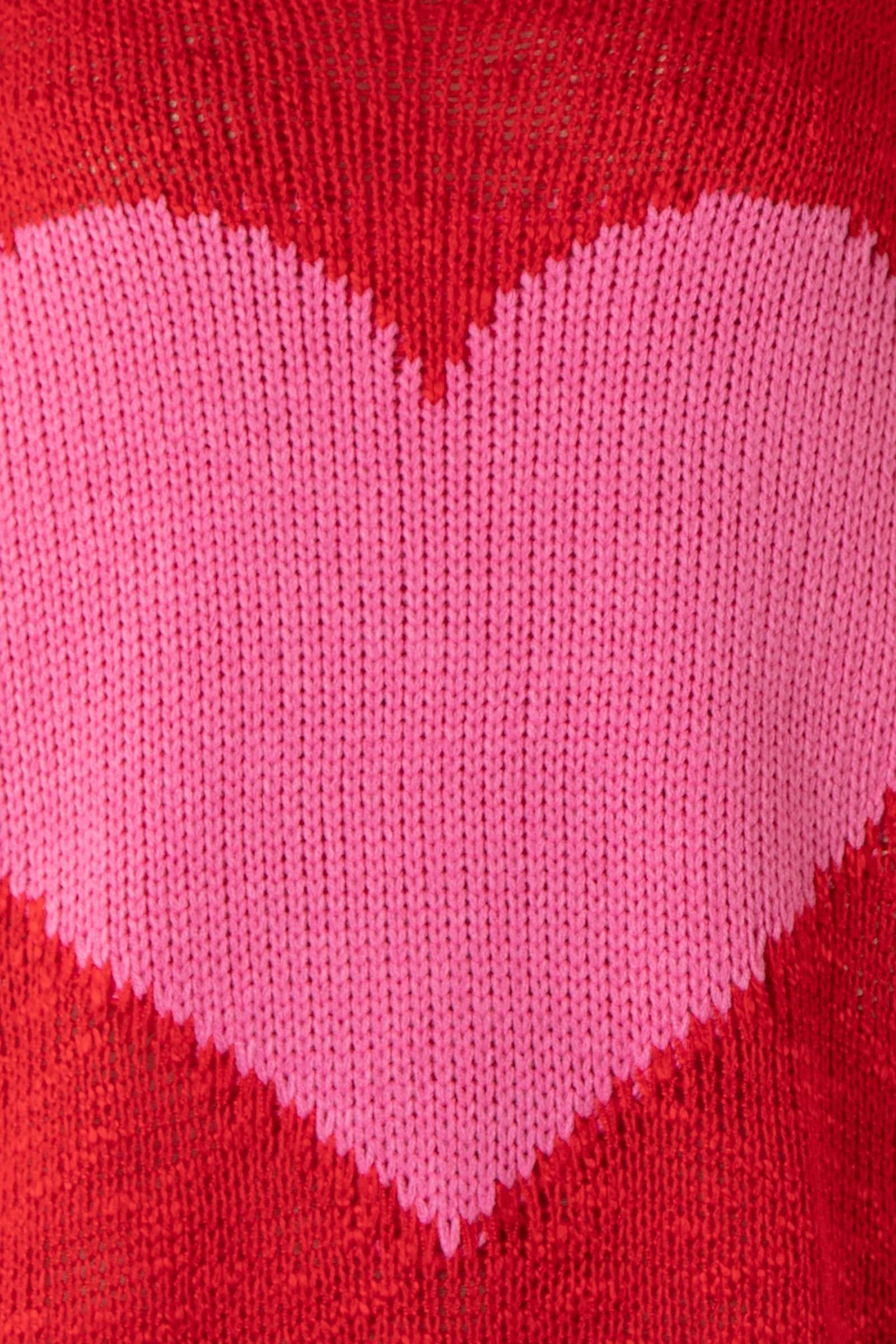 Be Mine Red Sheer Heart Sweater