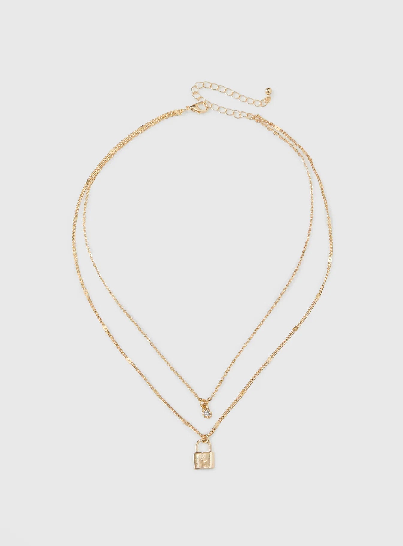 Santino Lock Necklace Pack Gold