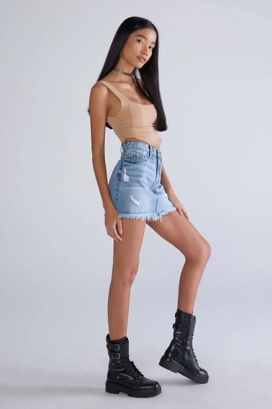 Eyes On You Medium Wash Denim Mini Skirt